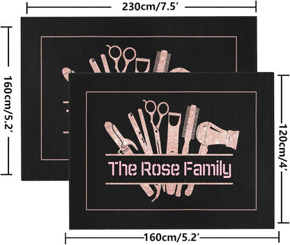 Barber Shop Welcome Salon Area Rug Custom Personalized Carpet for Living Room Yoga Bedroom Playing Room Camping 5.2'x7.5'