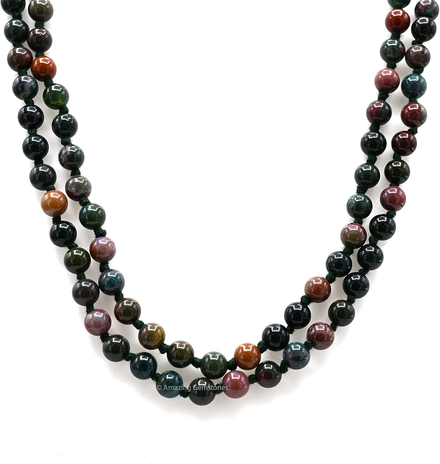 Amazing Gemstone 108 Beads Handmade Mala (Knotted, Rudraksha) - Colors B
