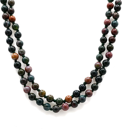 Amazing Gemstone 108 Beads Handmade Mala (Knotted, Rudraksha) - Colors B