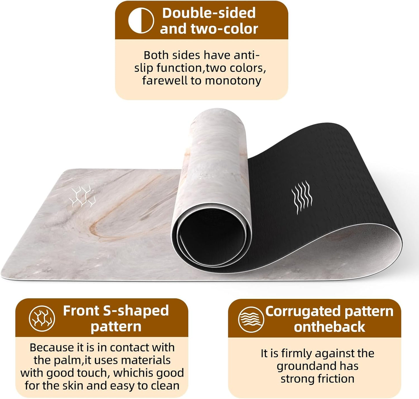 FOLAI Extra Thick Yoga Mat 6mm，pilates mat thick - Non-Slip Exercise Mat for HIIT, Pilates & Home Workouts & Workout with Free Carry Strap