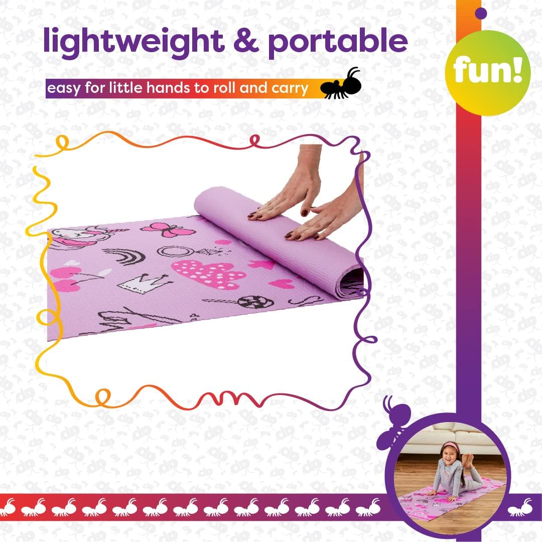 Antsy Pants Kids Yoga Mat - Yoga Mat for Kids, Yoga Mats for Home Workout, Travel Yoga Mat, Yoga Mat Non Slip, 60” x 24”, 3mm Free of Toxic Phthalates