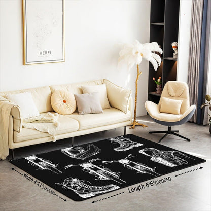 Feelyou Dirt Bike Area Rug 3x5 Kids Extreme Sports Green Honeycomb Living Room Rugs for Bedroom Boys Girls Teens Racing Motocross Rider Decorative Carpet Rug Non-Slip Motorcycle Indoor Floor Mat