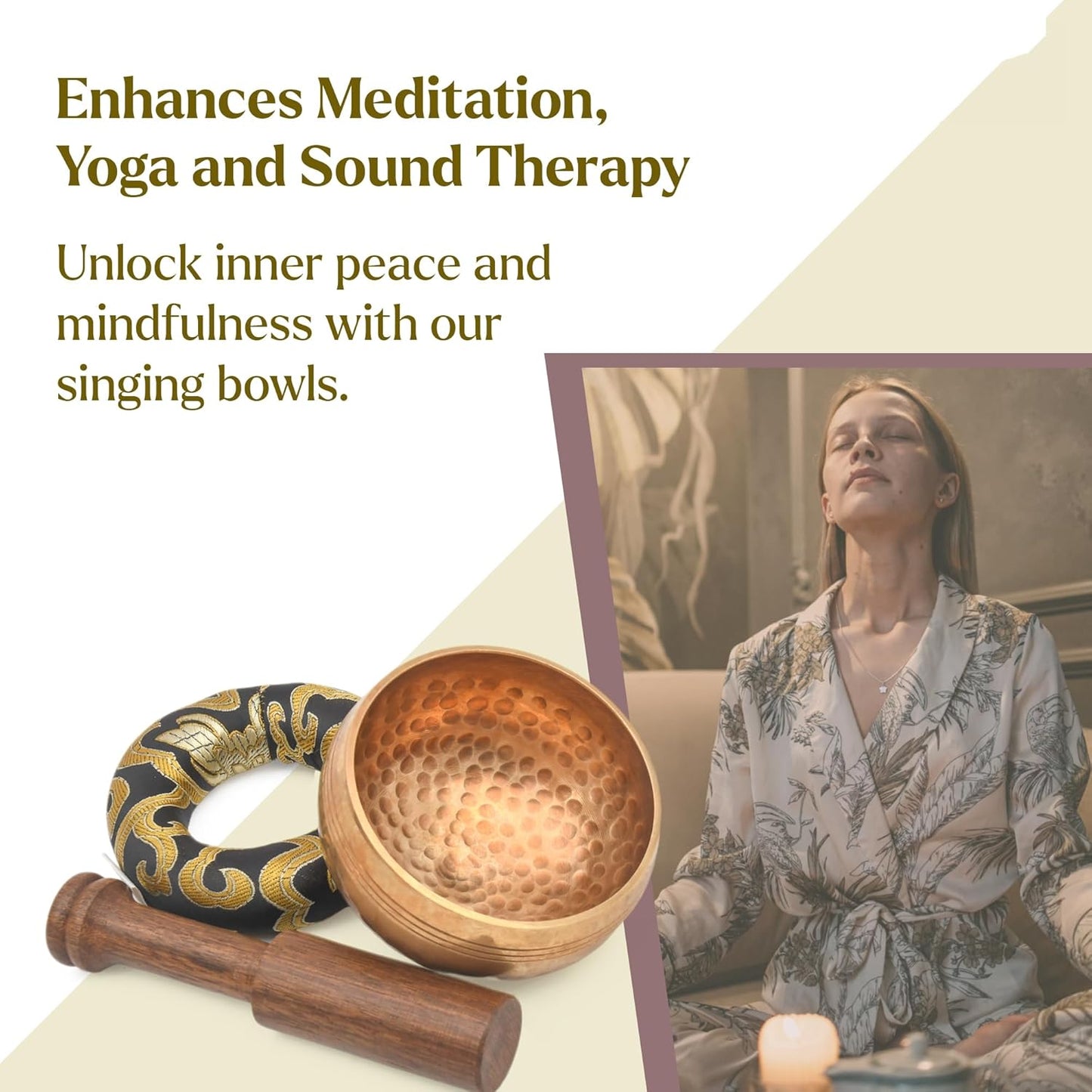 Tibetan Singing Bowl Set - Authentic Cuencos Tibetanos for Sound Healing, Meditation & Chakra Balancing - Includes Cushion, Mallet-Unique Spiritual Gifts for Women and Men (7 Chakra Hand Hammered Set)