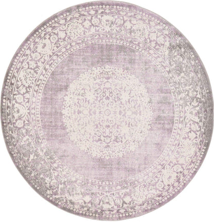Unique Loom New Classical Collection Area Rug - Olwen (4'Round, Purple/ Gray)