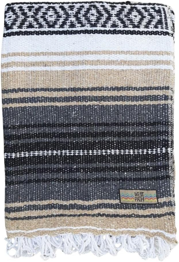 Open Road Goods Bulk Falsa Blankets - Handwoven Authentic Mexican Falsa - Great for Weddings, Yoga, Beach, Picnics, or Mexican Throw! (Tan, 7 Pack)