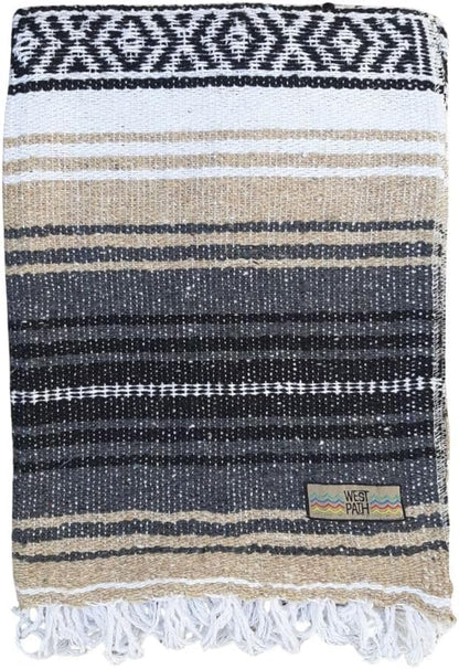 Open Road Goods Bulk Falsa Blankets - Handwoven Authentic Mexican Falsa - Great for Weddings, Yoga, Beach, Picnics, or Mexican Throw! (Tan, 7 Pack)