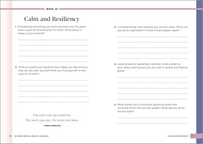52-Week Mental Health Journal: Guided Prompts and Self-Reflection to Reduce Stress and Improve Well-Being