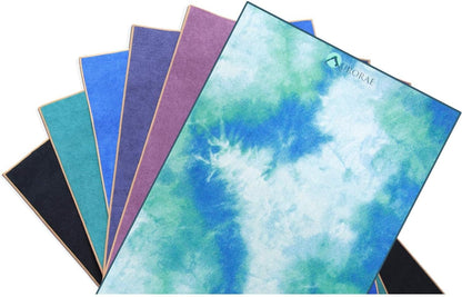 AURORAE Synergy 2in1 Hot Yoga Mat with integrated Non Slip Microfiber Towel. No Slipping No Bunching/Odor Patent Protected, Machine Washable