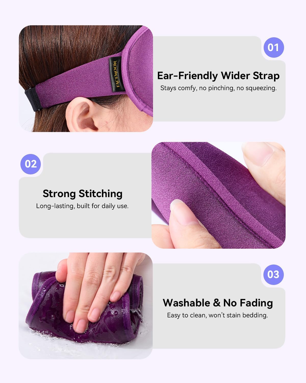 Weighted Eye Mask for Sleeping - 3D Blackout Sleep Mask for Women Men, Zero Eye Pressure, Lash-Friendly, Adjustable Strap, Airplane Travel Essentials for Long Flight & Road Trip, Meditation Mask(Gray)