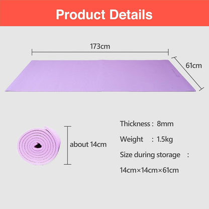Primasole Dark Green‌ Non Toxic Yoga Mat with Poses - 68"Lx24"Wx1/3 Inch Non-Slip Workout Mats for Home, At Home Workout Mat with Carry Strap for Yoga Pilates PSS91NH011NA
