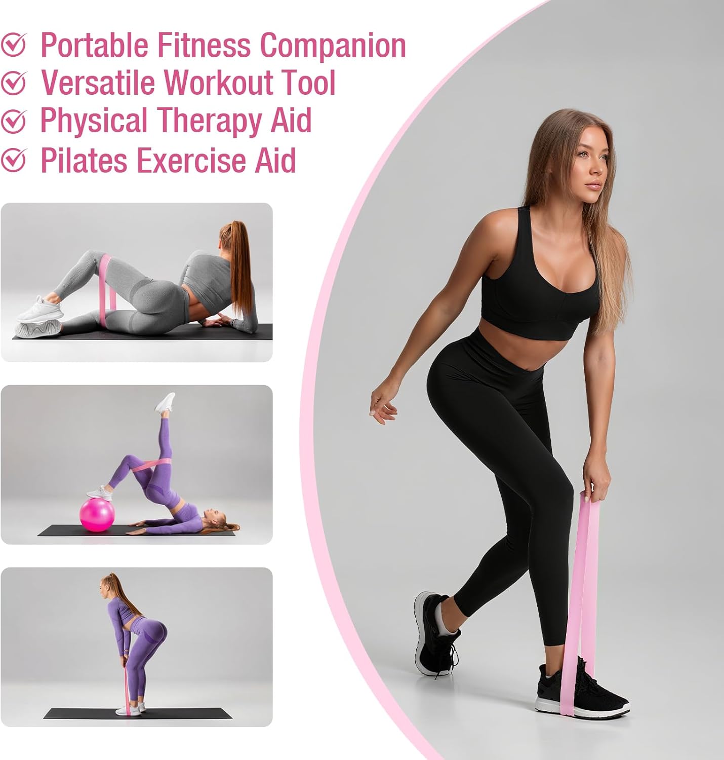 ASIEIT 13 PCS Pilates Kit for Women, Home Pilates Equipment with 5 Resistance Bands, 14'' Magic Circle, Pilates Ball and Ring, Compact Workout Set for Home Workout, Strength and Flexibility