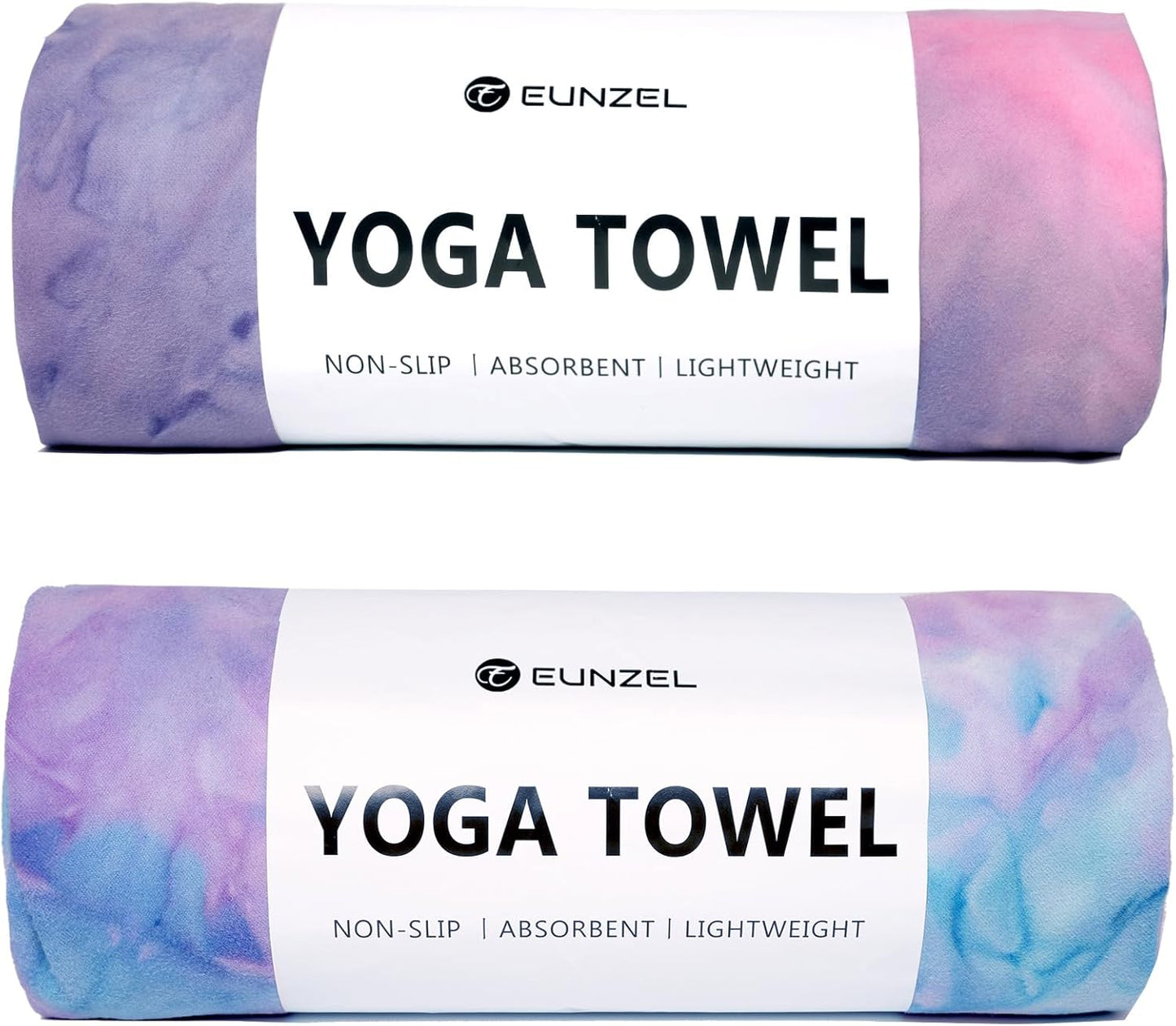 Eunzel Hot Yoga Towel Non Slip Yoga Mat Towel Non-Slip Sweat Absorbent Towel for Hot Yoga, Pilates and Workout 72" x 26.5", Blue