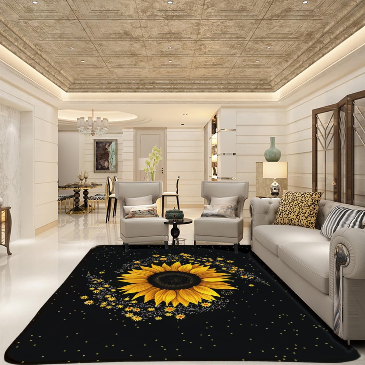 Butterfly Carpet Area Rug - Lovely Butterflies Printed Carpets for Kids Butterfly Theme Living Room Indoor Bedroom Decor Soft Polyester Yoga Mat 2'x3'