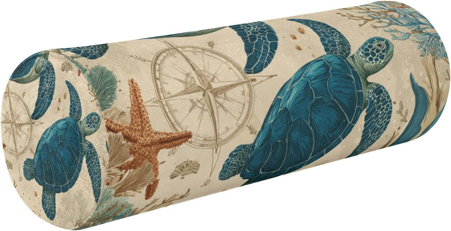 c Neck Roll Pillow Bolster Round Health Memory Foam Long Cervical Cylinder Pillows with Removable Washable Cover for Body Bed Legs Back Yoga - Colors B