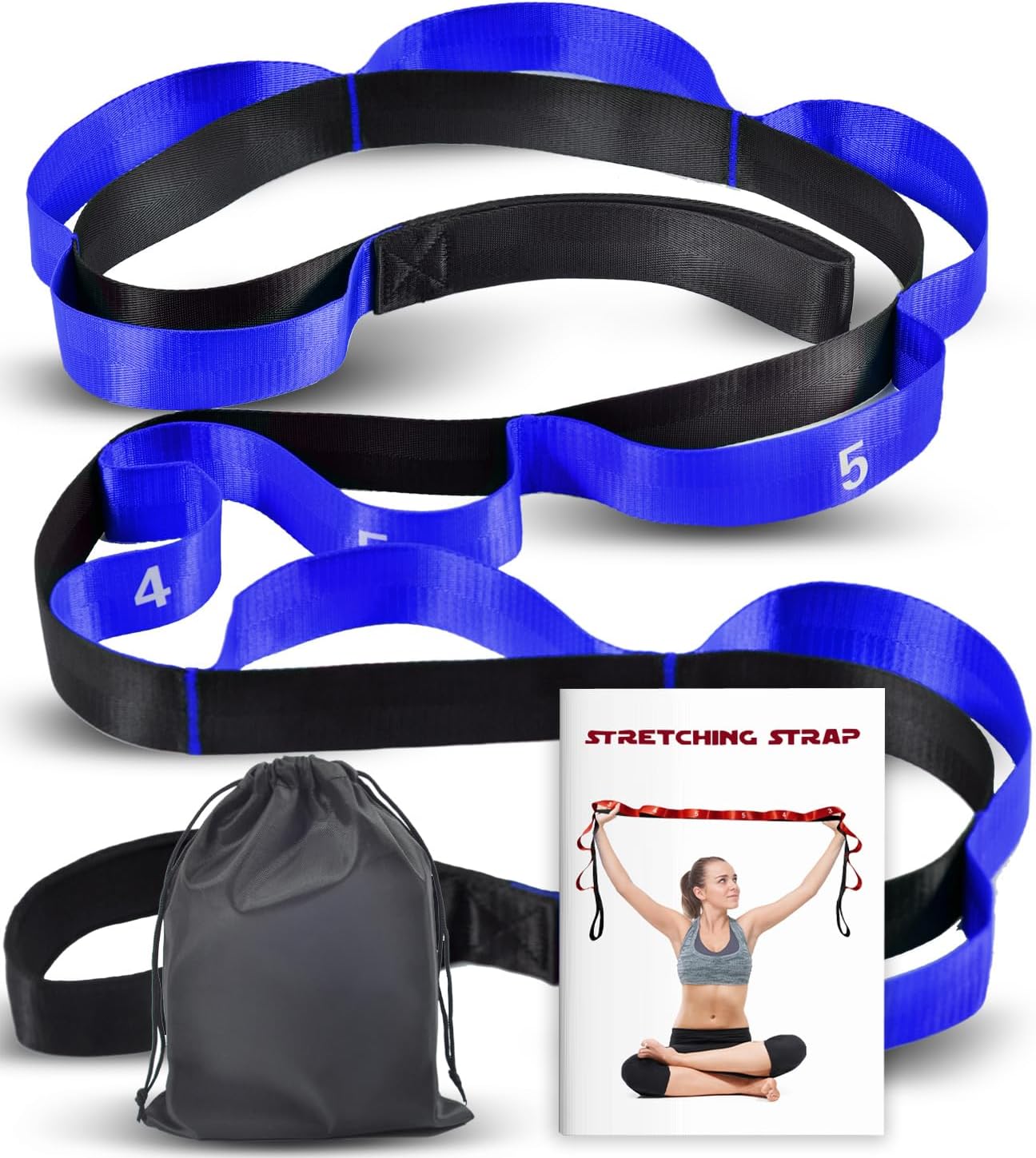 Acozycoo Stretching Strap with Loops for Physical Therapy,Yoga Strap for Stretching,Home Workout,Pilate & Flexibility Training,Non-Elastic Exercise Stretch Band for Hamstring,Leg Stretcher Belt,Flexibility Fascia