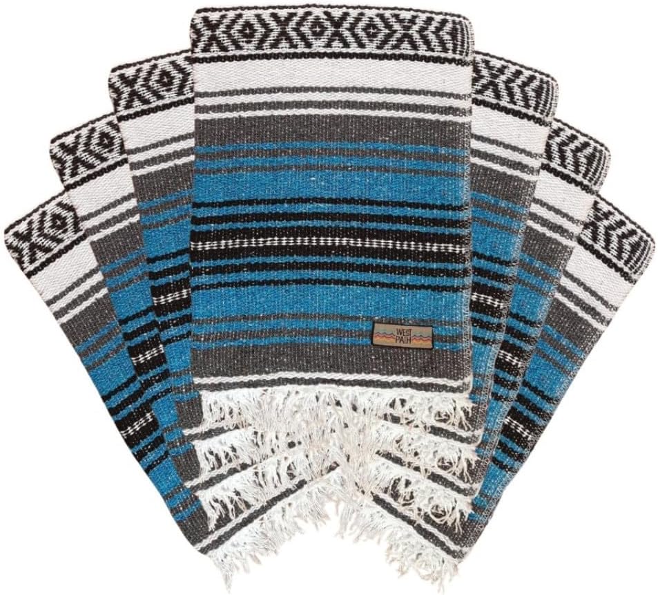 Open Road Goods Bulk Falsa Blankets - Handwoven Authentic Mexican Falsa - Great for Weddings, Yoga, Beach, Picnics, or Mexican Throw! (Tan, 7 Pack)