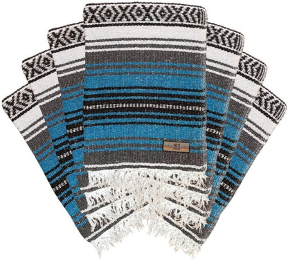 Open Road Goods Bulk Falsa Blankets - Handwoven Authentic Mexican Falsa - Great for Weddings, Yoga, Beach, Picnics, or Mexican Throw! (Tan, 7 Pack)