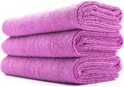 The Rag Company - Sport & Workout Towel - Gym, Exercise, Fitness, Spa, Ultra Soft, Super Absorbent, Fast Drying Premium Microfiber, 320gsm, 16in x 27in, Lavender - Pack of 3