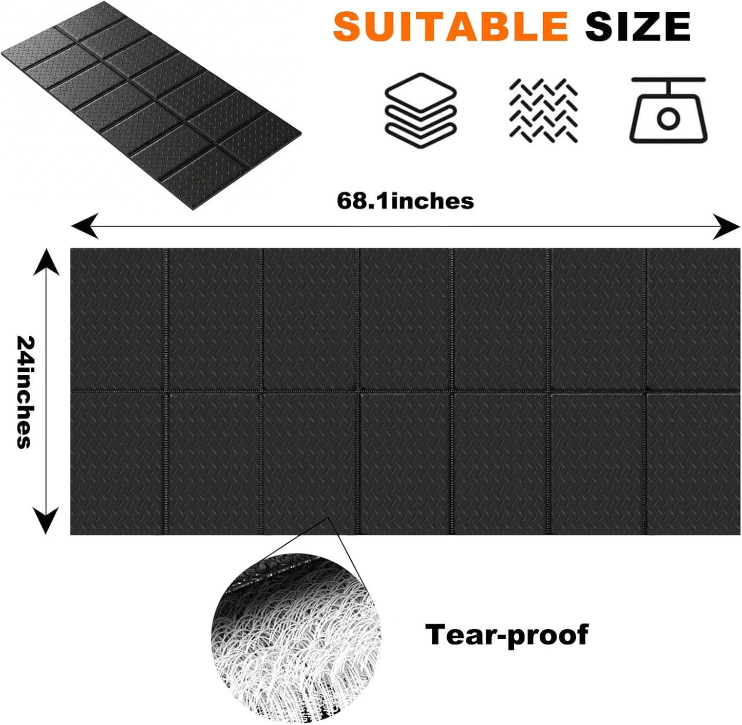 Stepwaver Walking Pad Mat for Carpet, Treamill Mat for Hardwood Floors, High Density, 0.2" Thickness, Folable, Floor Protection Mats for Bike, Elliptical, Treadmill