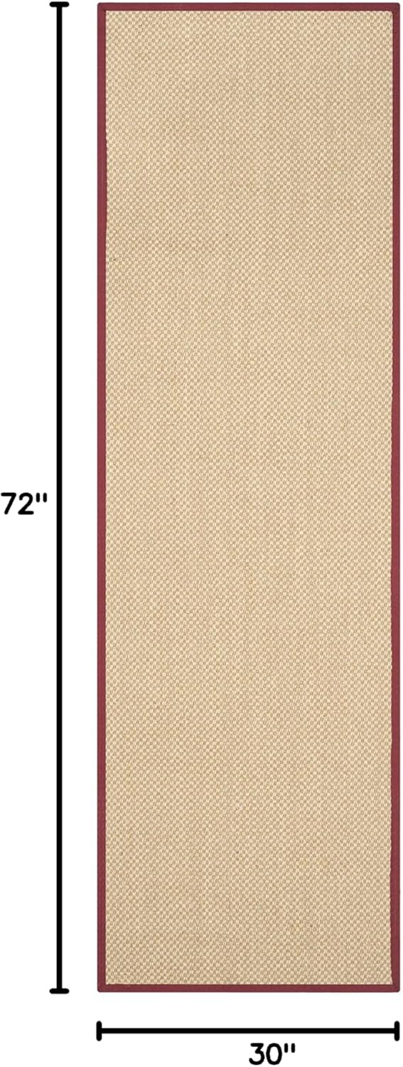 SAFAVIEH Area Rug 11x15 - Natural Fiber Collection - Large - Maize & Linen Color, Sisal, Woven Design with Border (NF141B) - Colors B