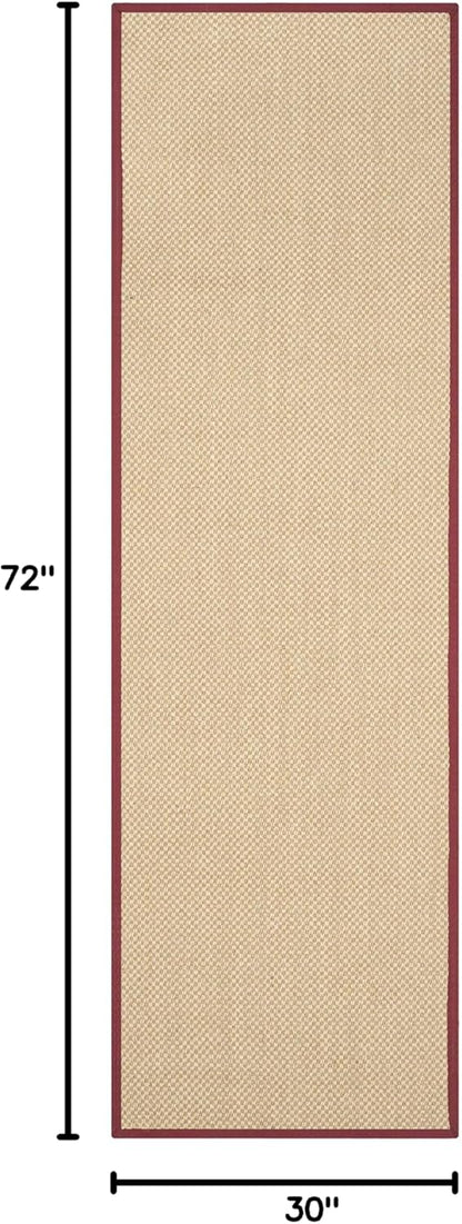 SAFAVIEH Area Rug 11x15 - Natural Fiber Collection - Large - Maize & Linen Color, Sisal, Woven Design with Border (NF141B) - Colors B