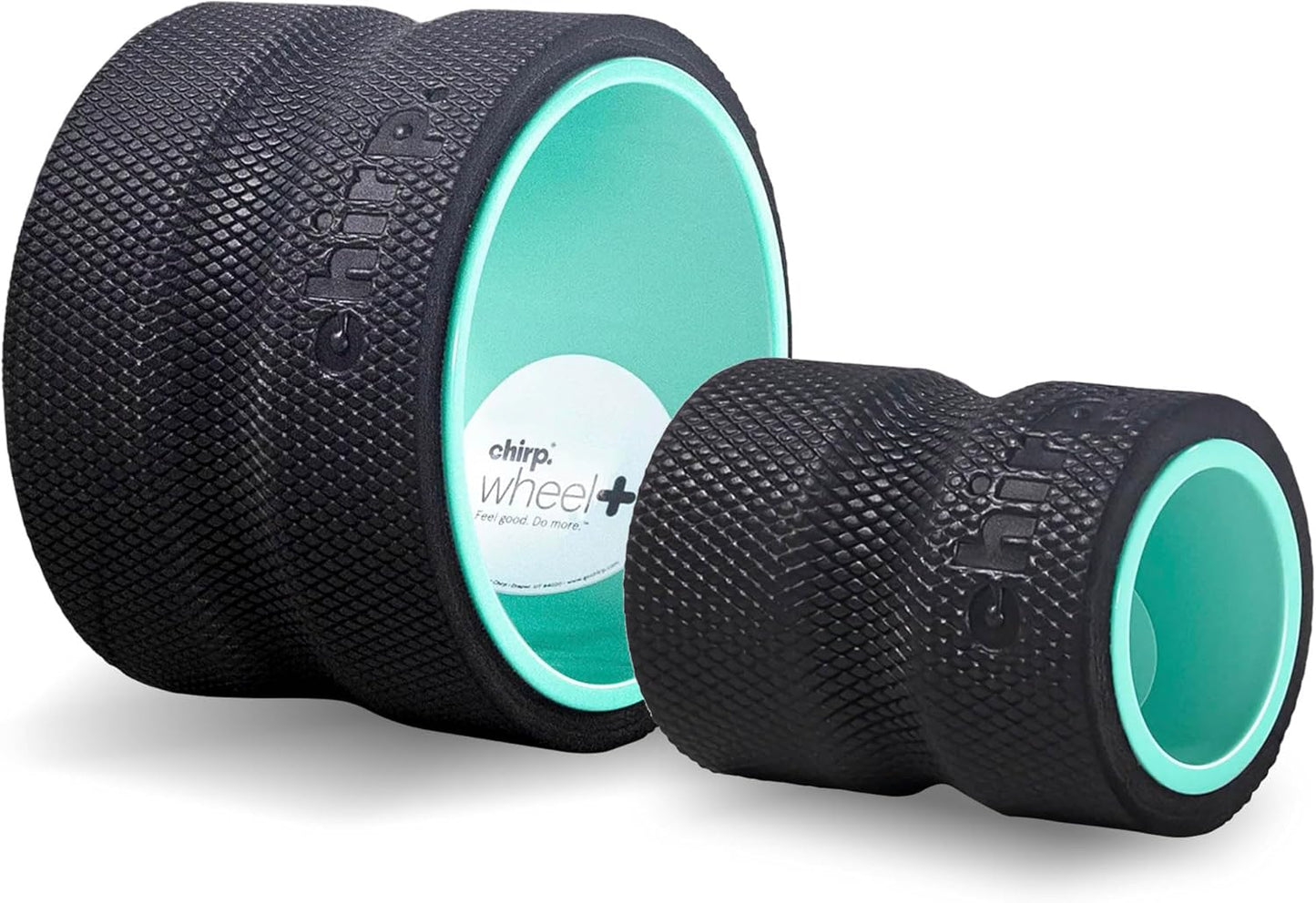 Chirp Wheel Foam Roller – Targeted Back & Neck Relief, Lumbar Spine Stretcher, Spinal Decompression Back Stretcher, Massage Roller with Density Foam for Physical Therapy, Supports 500lbs, 4-Pack Black