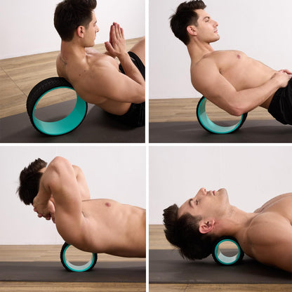 Back Roller Wheel 4 Pack - Yoga Wheel for Back Pain & Stretching,Back Roller for Deep Tissue Massage, Back Wheel for Physical Therapy & Exercise