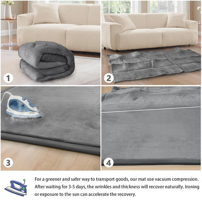 Baby Play Mat for Floor Nursery Rug Muscle Mat Area Rug Playroom Rug 79"x110" Playpen Mat Memory Foam 1.3" Thick Crawling Mat For Babies,Toddlers, Infants, Kids,Grey