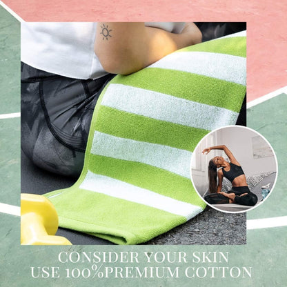 Luzia Striped Workout Towel for Sweat (Pack of 2) - Premium Quality 100% Turkish Cotton - Lightweight and Super Absorbent for Exercise, Sports, Workout, Fitness, Gym, Yoga, Running (Orange)