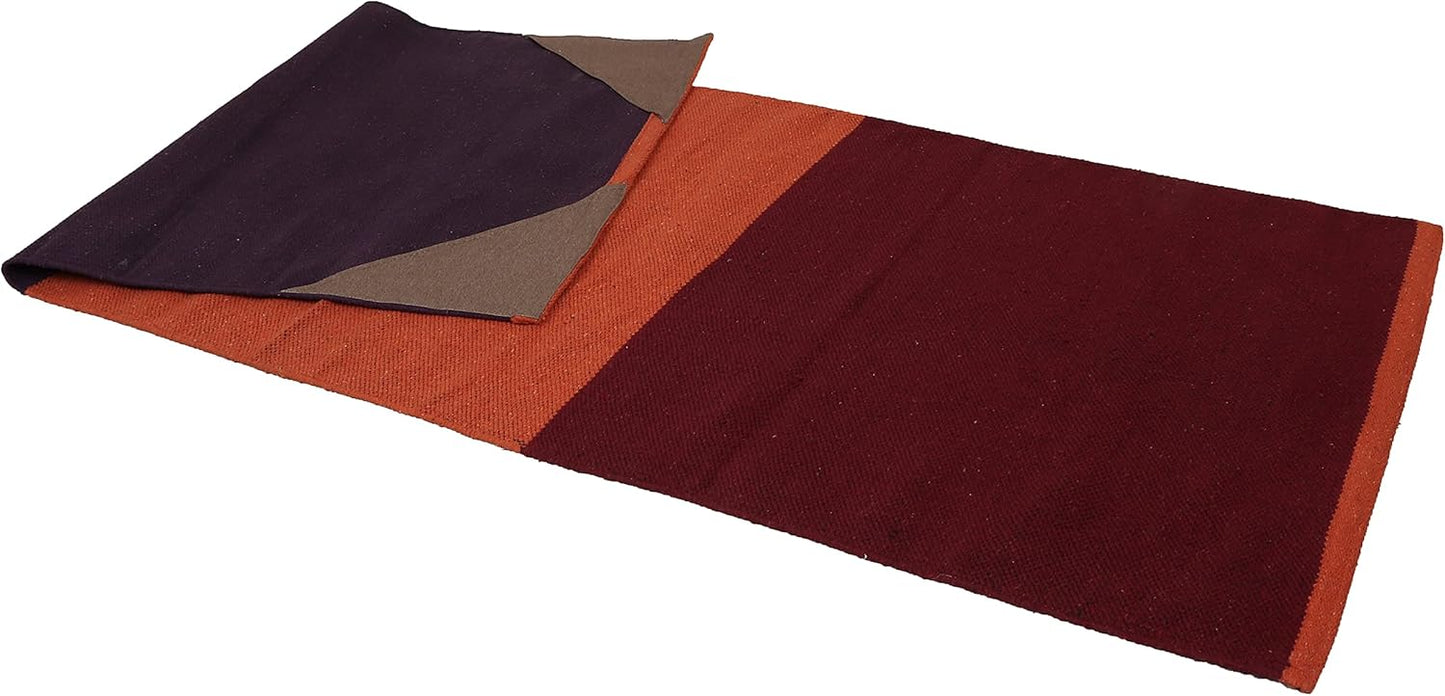KD Yoga Rug Mat Convert Plastic Yoga Mat to Eco Friendly 100% Cotton Gripping with Corner Pocket