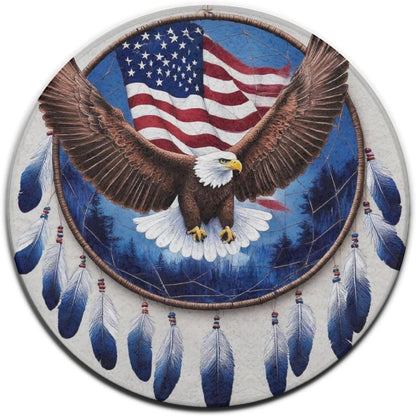 Machine Washable Modern Round Area Rug, Room Sofa Yoga Soft Round Carpet, Home Decor Non Slip Kitchen Office Circle Rug Union Jack Flag UK Mandala Art, 60inch