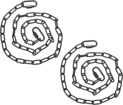 PATIKIL 2 Pcs Gate Chain Lock, 30 in x 2.5mm Dia Alloy Steel Hanging Chain Lock with 2 Clasps for Stall Barn Fence Gate Hammock Swing Punching Sandbag Yoga Gym, Black