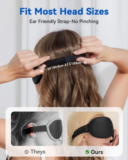 Weighted Eye Mask for Sleeping - 3D Blackout Sleep Mask for Women Men, Zero Eye Pressure, Lash-Friendly, Adjustable Strap, Airplane Travel Essentials for Long Flight & Road Trip, Meditation Mask(Gray)