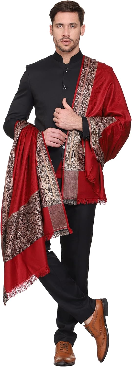 Weavers Villa Men's Woven Acro Wool Gents Shawls, Muffler, Stoles for Men