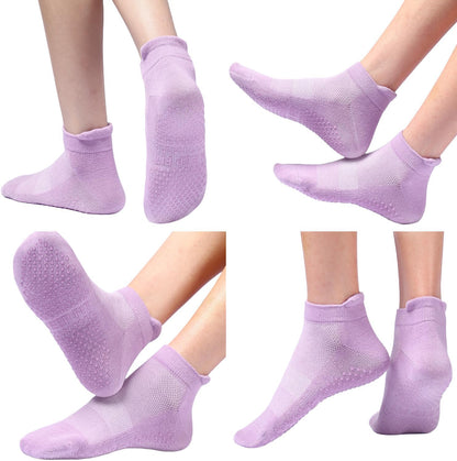 Acetin 4 Pairs Grip Socks Pilates Socks for Women