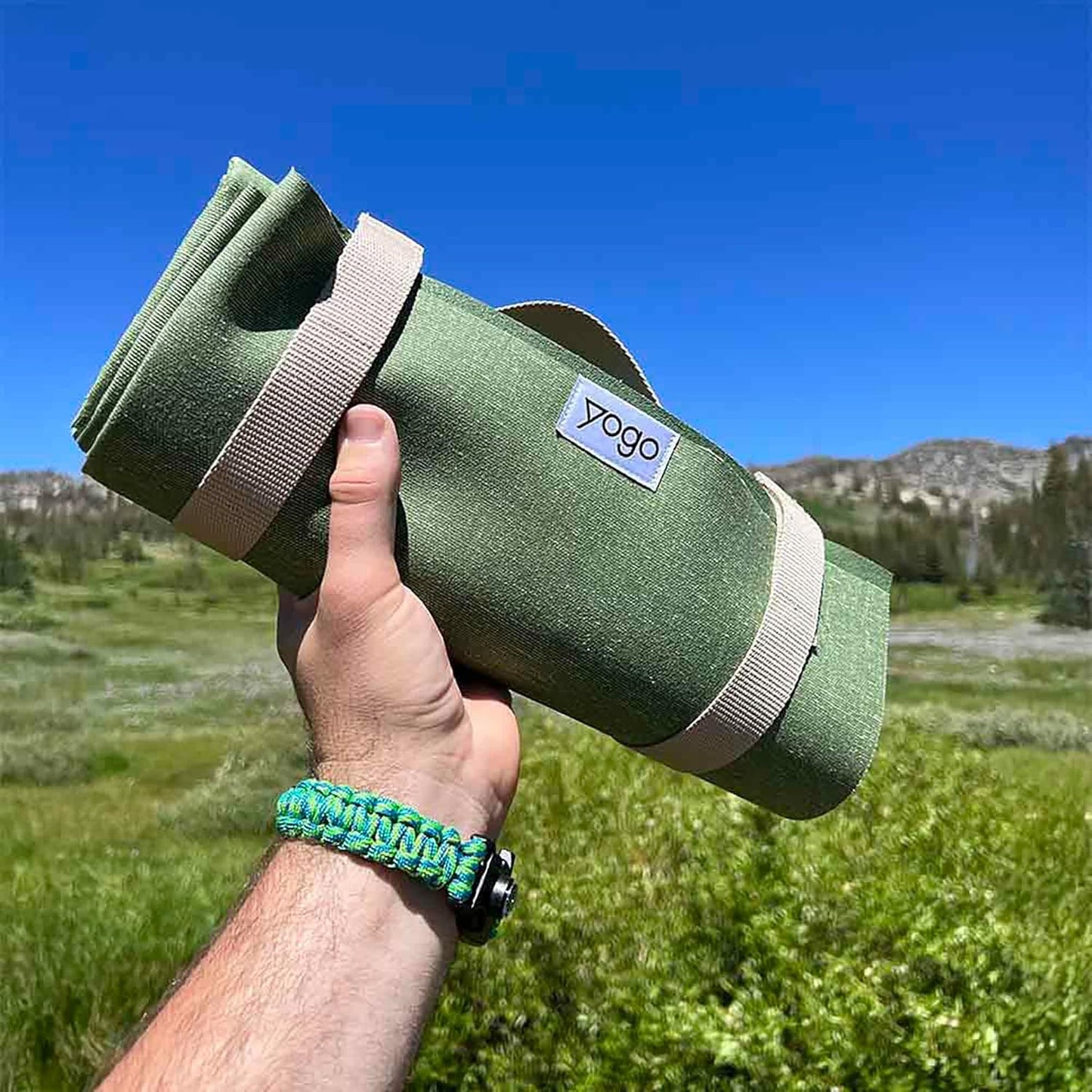 Yogo Ultralight Folding Travel Yoga Mat with Attached Straps, FSC®-Certified Plant Rubber, Sticky Grip, Non-Slip, Best Travel Yoga Mat®