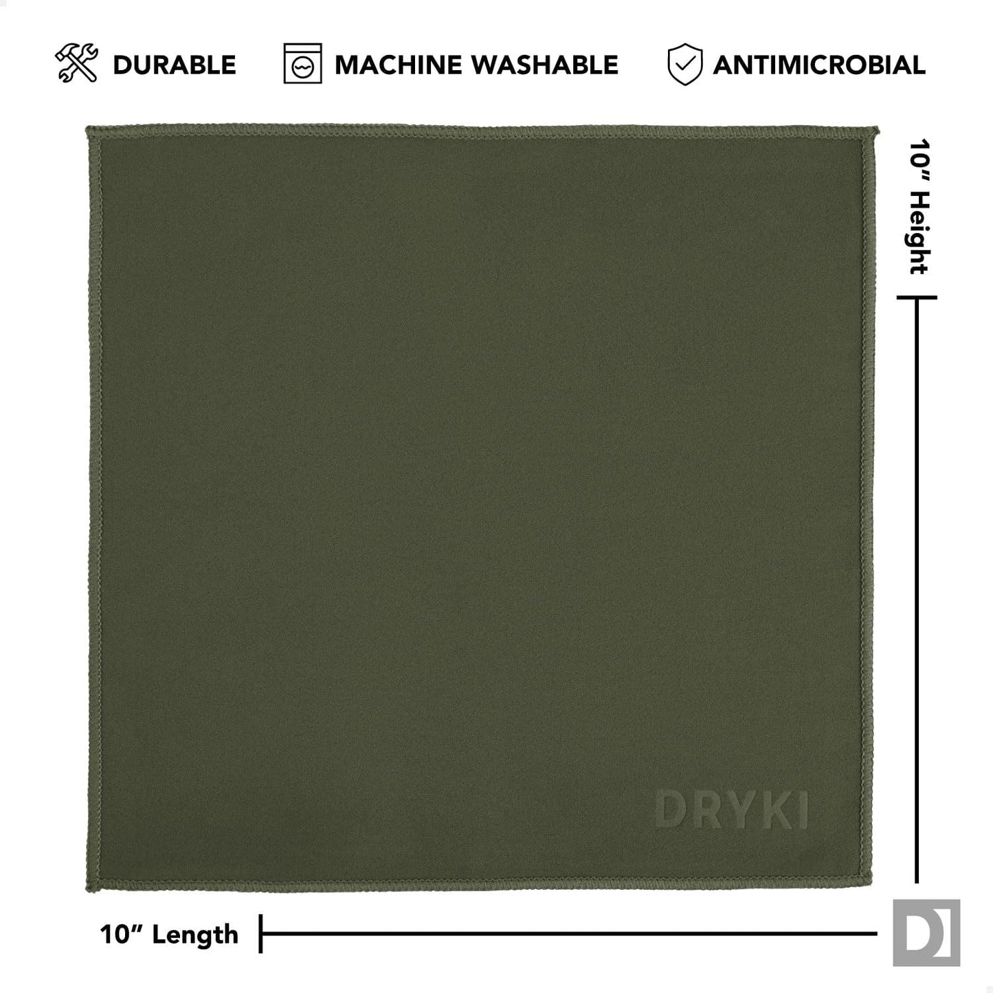 DRYKI Pocket-Sized Sweat Towels - The Original Sweat Absorbing Handkerchiefs - Quick-Dry Microfiber Sweat Rags for Face, Hands, & Body - Men & Women - Gym, Sports, and Work (Blue: 5 Pack)
