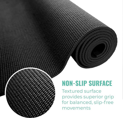 12-Pack Classic Yoga Mat With Carrying Strap, 68" x 24" Non Slip Exercise Mat, 4mm Thick Gym Mat, Bulk Non Toxic Yoga Mats for Home Workout, Schools, Classroom, and Studios