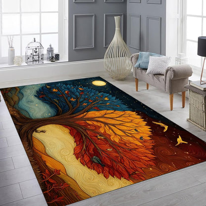 Tree of Life Area Rug – Bohemian Mandala Carpet for Living Room, Bedroom, Meditation Space, Yoga, Spiritual Home Décor – Large Soft Floor Mat for Indoor Decoration (TOL08)