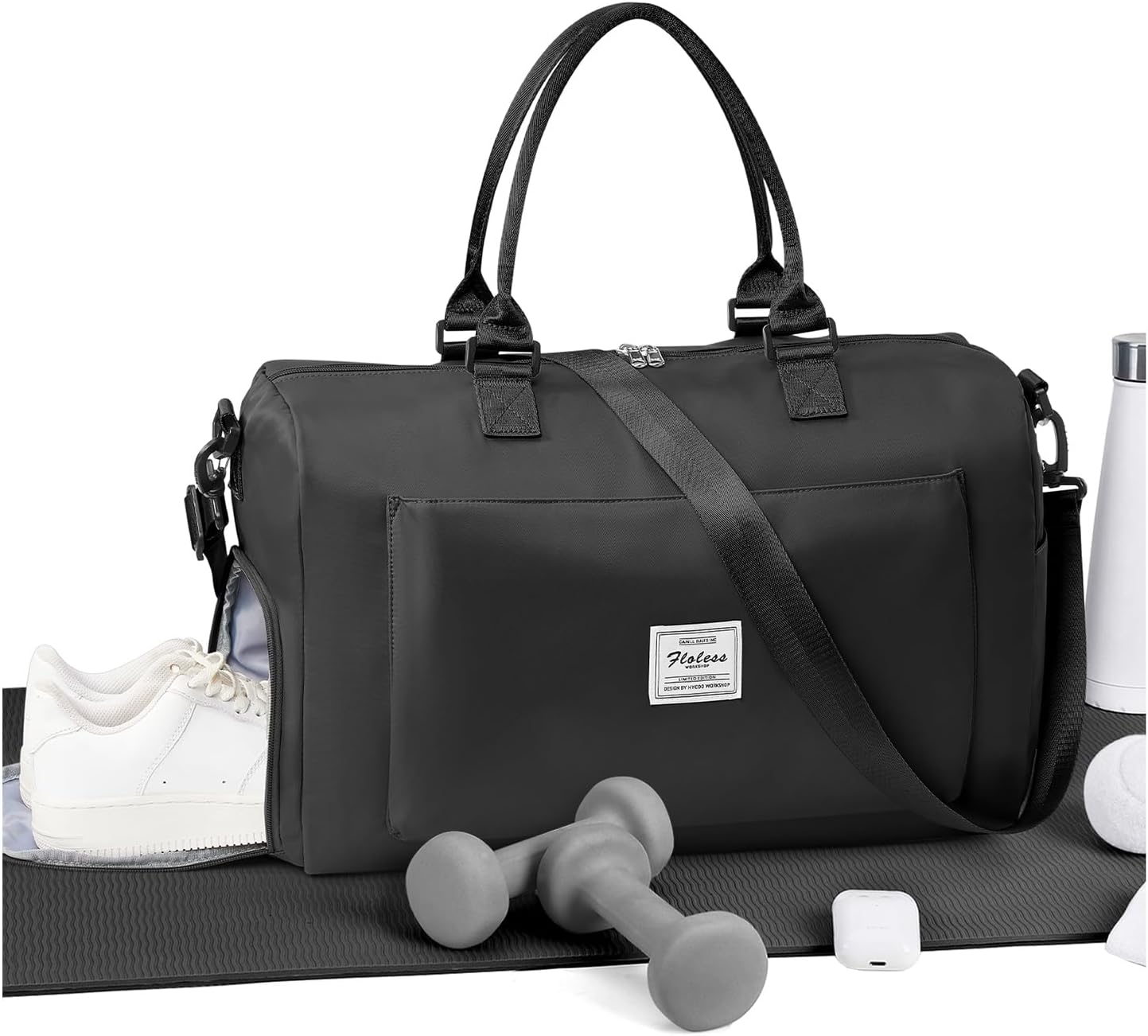 Gym Bag Womens Mens with Shoes Compartment and Wet Pocket Travel Duffel Bag for Women for Plane Sport Gym Tote Bags Swimming Yoga Waterproof Weekend Overnight Carry on Bag Hospital Holdalls - Colors B