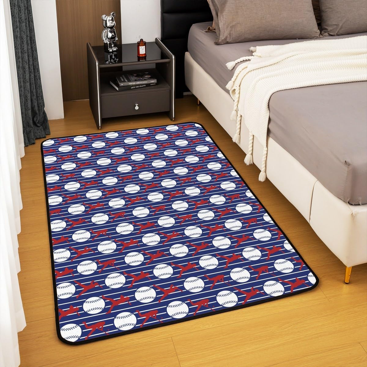 jejeloiu Basketball Living Room Rugs for Bedroom 5x7 Kids Gaming Sports Decor Carpet for Boys Girls Teens Ball Games Area Rug Soft Gift for Basketball Lover Grey and Black Room Decor