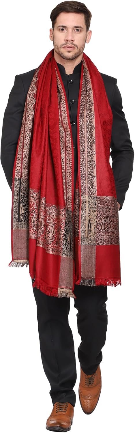 Weavers Villa Men's Woven Acro Wool Gents Shawls, Muffler, Stoles for Men