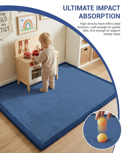 Large Thick Baby Play Mat for Floor,Padded Foam 59x79 Playpen Mat,Soft Support&Plush Feel Nursery Kids Rug,Non Slip for Toddler,Infants,Kids Playroom,Yoga,Baby Crawling,Tummy Time (Light Grey)