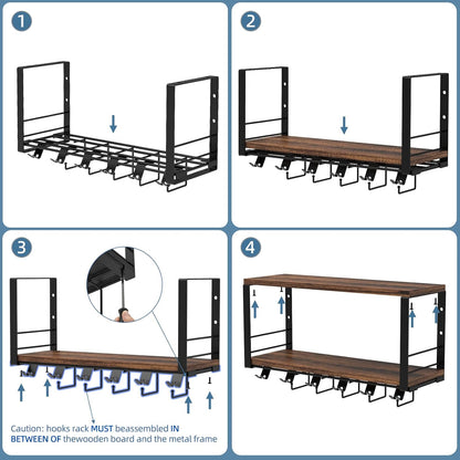 TJ.MOREE 2 Tier Floating Shelf Compatible with Tonal Accessories, T-Bracket Lock Adapters Hanger, Wall Mount Home Gym Storage Rack for Fitness Equipment