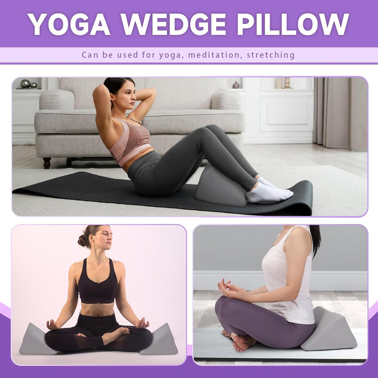 Small Wedge Pillow, Small Wedge Pillow for Sleeping, Foam Wedge for Yoga, Laptop, Memory Foam Positioning, Foam Pillow for Chair, Provide Support and Relieve Fatigue(Blue-17.7")