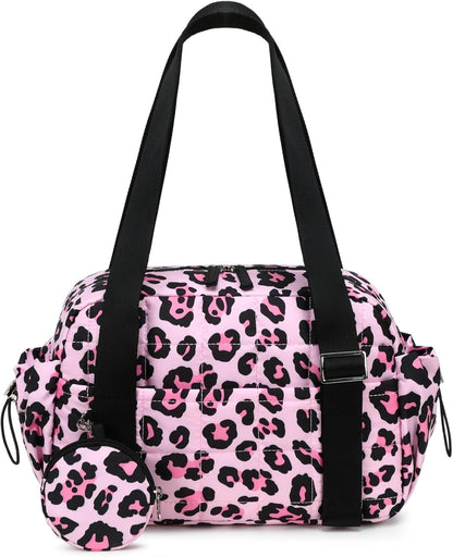 CAMTOP Mini Gym Bag for Women, Small Gym Tote Bag Puffy Quilted Sports Duffel Bag with Wet Compartment and Coin Purse Duffel Bags Dance Yoga Workout Bag for Gifts (All Black, Mini-12.6")