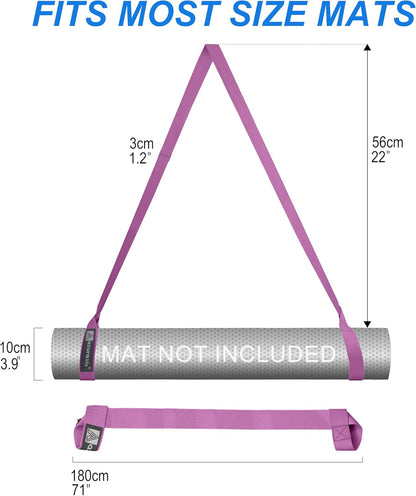 A AZURELIFE [MAT NOT Included] Yoga Mat Sling, Yoga Mat Straps for Carrying, Easy-Cinch Yoga Mat Holder Strap