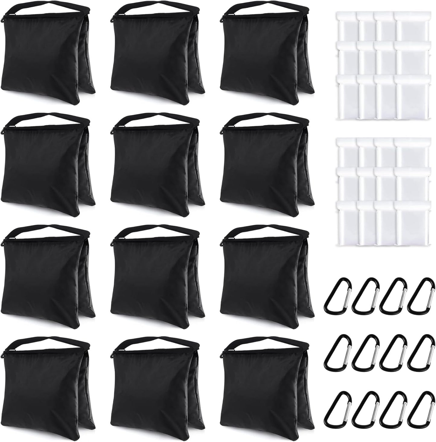 ABCCANOPY Photography Sandbag for Video Stand, Heavy Duty Weight Bags for Light Tripod, Camping Chair, 4 Packs (Black) No Sand
