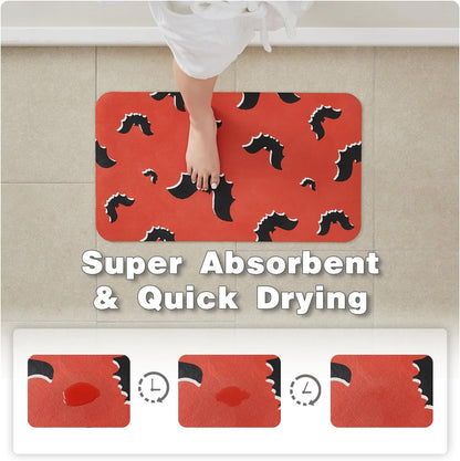 TYUU Bath Mat, Bathroom Rugs Non Slip Washable Thin Absorbent Quick Dry Bath Mat Fits Under Door Bathroom Floor Mat Perfect for Bath, Shower, or Sink 24"x36" Dark Grey