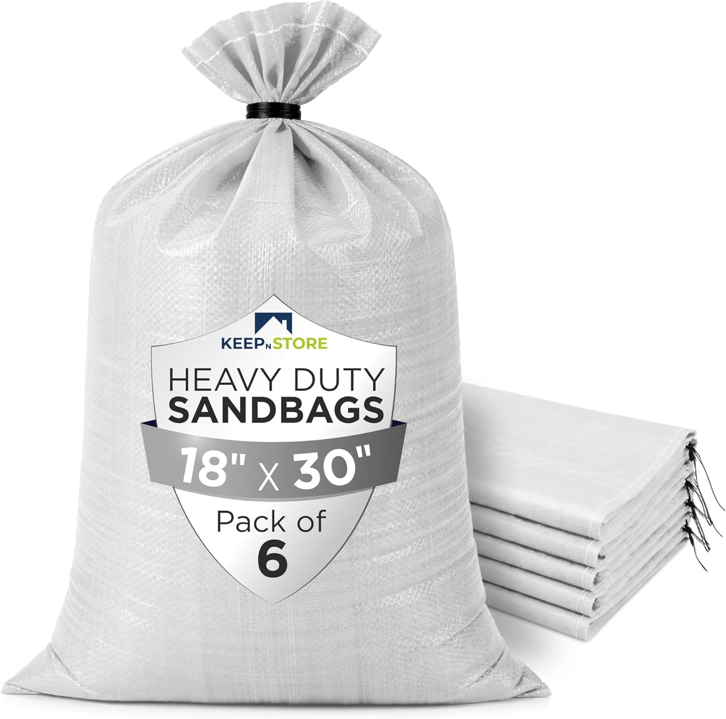 Heavy Duty Sand Bags Pack of 3, White Empty Sandbags with Built-In Ties, Woven Polypropylene UV Protection 1600 Hours, Fillable Sand Bags for Flood Control, Weight, 10x14 inches, 15 Pounds Volume